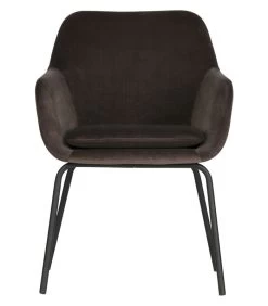 VTwonen Mood Eetkamerstoel - Velvet - Antraciet - Set Van 2