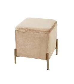 Leitmotiv Poef Snog - Zandbruin/Goud - 45x45x47cm