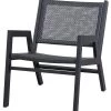 WOOOD Pem Fauteuil Met Armleuning - Aluminium - Zwart - 75x62x78 -Woninginrichting c645f7706f0a4034b9b69a063a0ecbb8