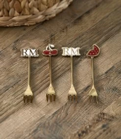 Gebaksvorkjes Summer Goud - 4 Stuks - 16x4x1 Cm -Woninginrichting c67bca59466944dda5b8a985c7028ba0