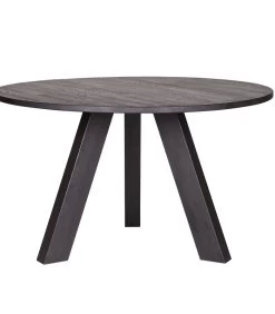 WOOOD Eettafel Rhonda - Eiken - Blacknight - 77x129x129