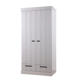WOOOD Connect Kast 2-Deurs Met Lade - Grenen - Betongrijs - 195x94x53 -Woninginrichting c90b0f6d063143da86c28ffde8dce4af