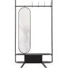 WOOOD Rink Kapstok Met Spiegel - Metaal - Zwart - 188x99x34 -Woninginrichting c933cbfe148a4e7bba86ca49345a01b1