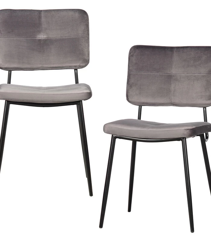 WOOOD Kaat Eetkamerstoel - Velvet - Antraciet - Set Van 2 3 WOOOD Kaat Eetkamerstoel - Velvet - Antraciet - Set Van 2