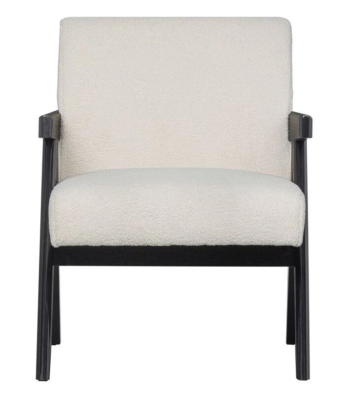 WOOOD Fauteuil Lowie - Polyester - Naturel/Zwart - 79x60x79 5 WOOOD Fauteuil Lowie - Polyester - Naturel/Zwart - 79x60x79 - Afbeelding 3