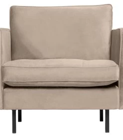 BePureHome Fauteuil Rodeo Classic - Velvet - Khaki - 83x98x88