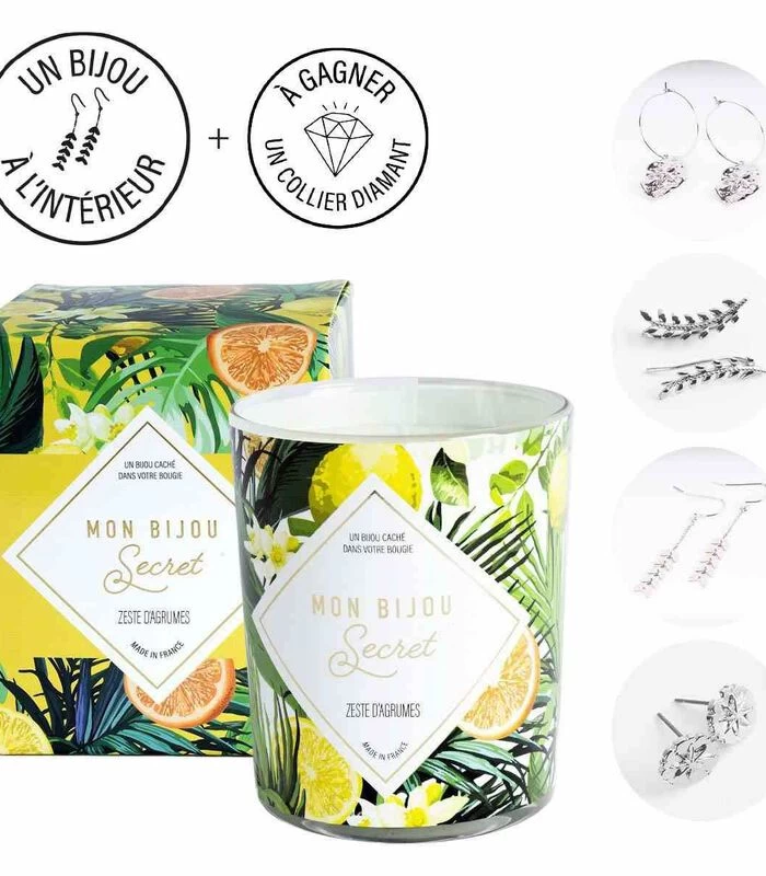 Geurkaars Citrus Met Zilveren Oorbellen 4 Geurkaars Citrus Met Zilveren Oorbellen - Afbeelding 2