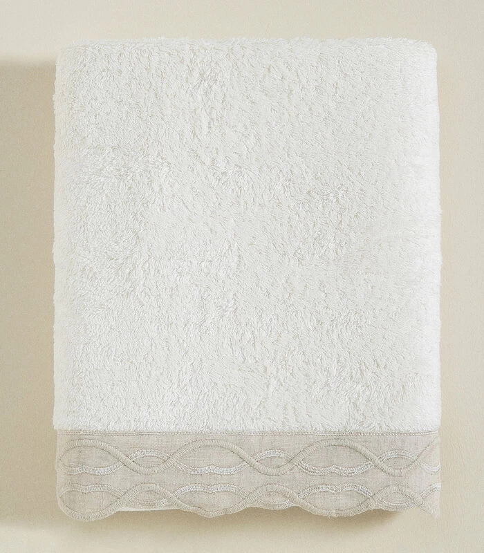 Gezichtshanddoek Border 50x90 Cm Ecru 3 Gezichtshanddoek Border 50x90 Cm Ecru