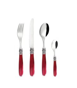Bestekset Mona Lisa 18/10 49-delig Rood Rood 12-persoons