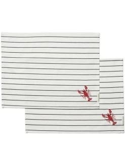 Placemat Katoen Classic Blauw/ Wit Lobster - 2 Stuks