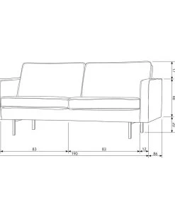 BePureHome Rodeo Bank 2-Zits - Recycle Leer - Zwart - 85x190x86 -Woninginrichting dae7066102a24d3590c4fd6a46d33af3 2