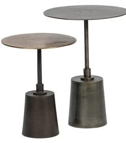 BePureHome Crush Bijzettafels - Metaal - Antique Brass - Set Van 2