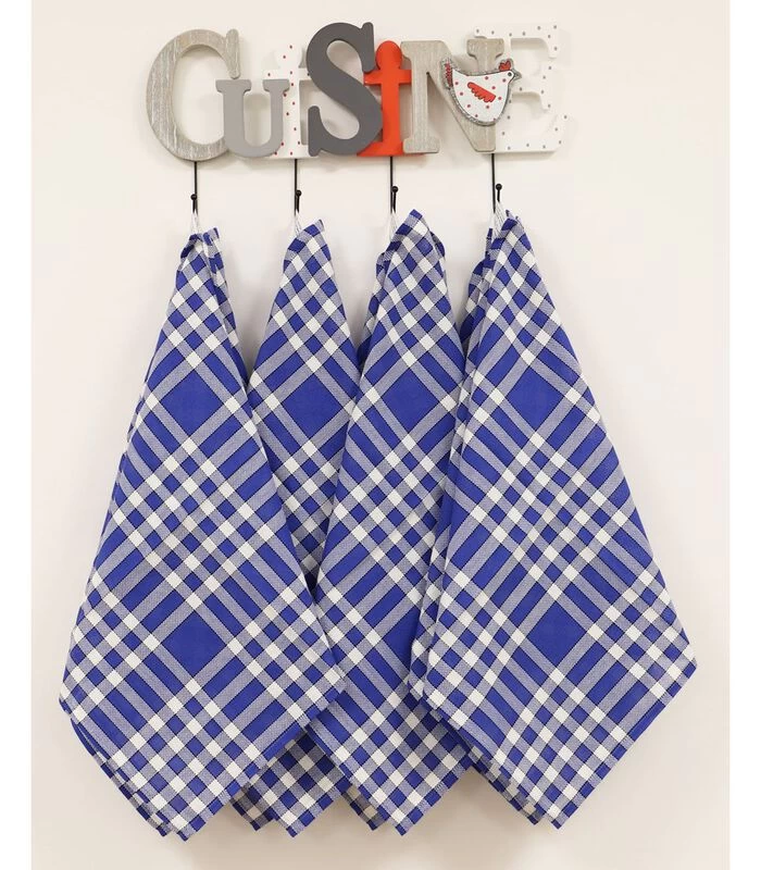 Pak Van 10 Servetten Katoen 57 Draden Gingham Ruit Normand NELLY 4 Pak Van 10 Servetten Katoen 57 Draden Gingham Ruit Normand NELLY - Afbeelding 2