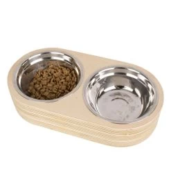PRESENT TIME Voerbakjes Set Dinner Time - Large - Licht Hout - 18x7,8cm -Woninginrichting dd7e715eeb814f01af56f529a8ec7def