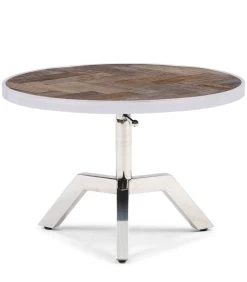 Salontafel Rond Verstelbaar 60 Cm - Kirkwood Adjustable Table - Zilver