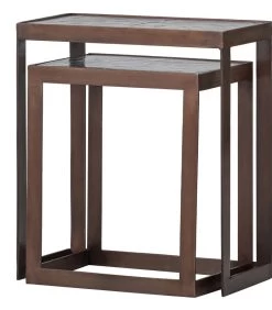 Dia Bijzettafels - Metaal/glas - Antique Brass - Set Van 2 -Woninginrichting e29ca962fbbf4c4885fec538f0839b43