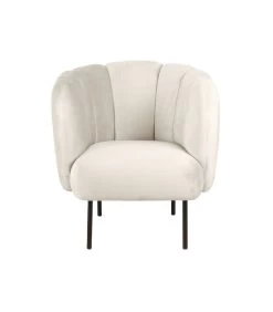 Leitmotiv Fauteuil Tulip Velvet - Wit - 76x71x81cm