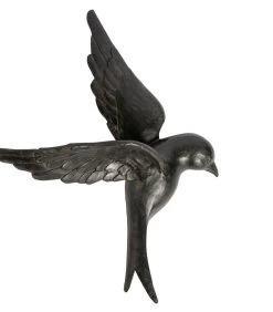 BePureHome Avaler Vogel Wanddeco XL - Hars - Zwart - 58x42x14