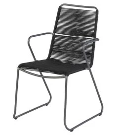 Tuinstoel Met Armleuning Slimm - Metaal - Zwart - 88x61x52