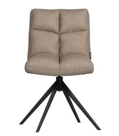 Exclusive Vinny Draaibare Eetkamerstoel - Leerlook - Taupe - 80x48x45 -Woninginrichting e7cfc5f60baf43ed8785fc866ed6c996