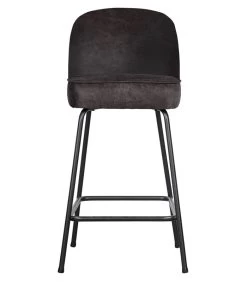 BePureHome Vogue Barstoel 65 Cm - Recycle Leer - Zwart - 89x50x55