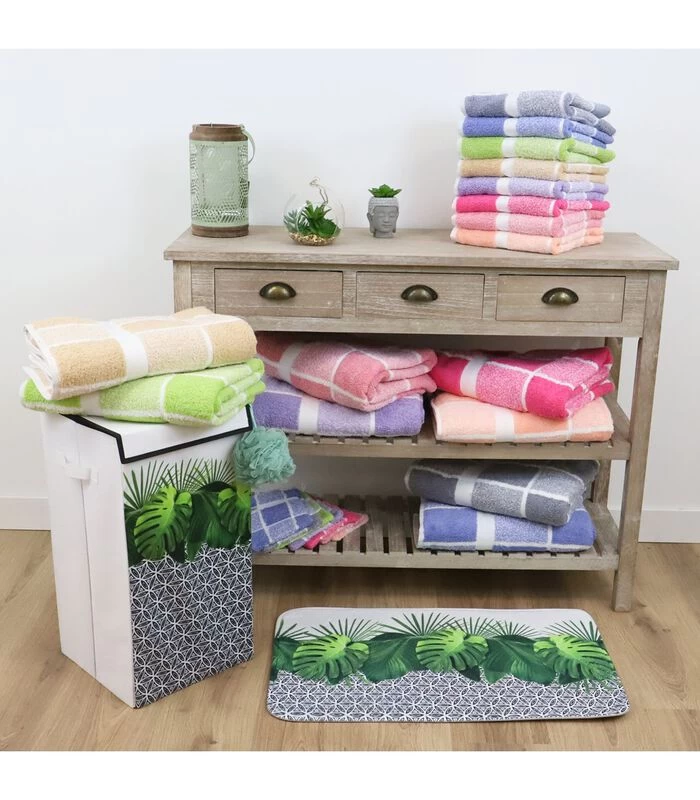 CELESTE Badhanddoek Met Ruitjes 4 CELESTE Badhanddoek Met Ruitjes - Afbeelding 3