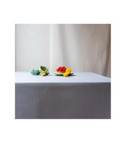 Effen Grijs Rond Of Ovaal Gecoat Tafelkleed