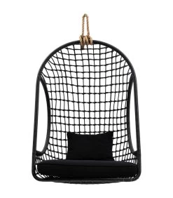 Chaise Suspendue D'extérieur Classique Avec Coussin,noire