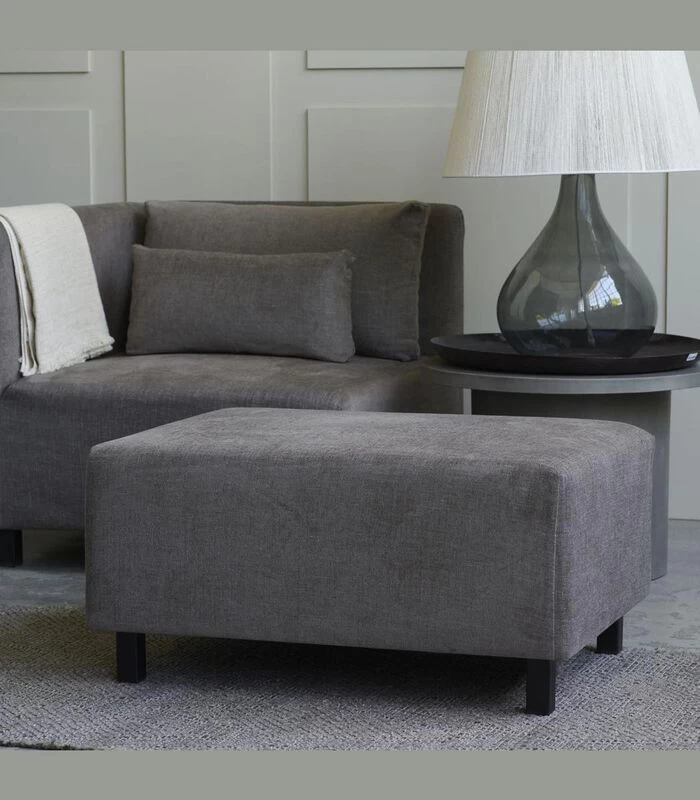 House Doctor Poef - Hazel Night - Grijs/Bruin 4 House Doctor Poef - Hazel Night - Grijs/Bruin - Afbeelding 2