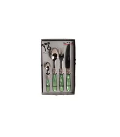 Bestekset Mona Lisa 18/10 16-delig Groen Groen 4-persoons -Woninginrichting f7cc2862daca467bbe69da77fb3765c3