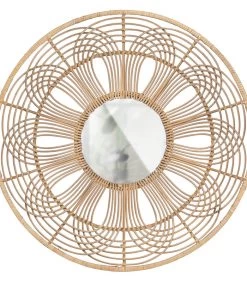 Obi Spiegel Rond - Bamboe - Naturel - 76x76x2