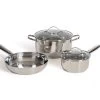 LIVOO Vijfdelige Roestvrijstalen Pannenset -Woninginrichting f957541f5224425ea9ce4fb91edf1290