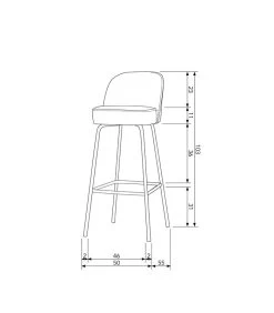 BePureHome Barstoel Vogue - Velvet - Naturel - 103x50x55 -Woninginrichting fb0075b6406041968177c2fee9a8928c 9