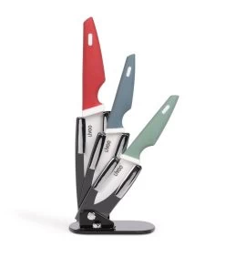 LIVOO Blok Met 3 Keramische Messen Met Houder